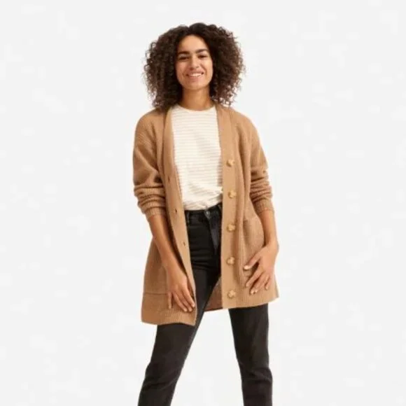 Everlane Oversized Alpaca Pocket Cardigan Size Extra Small - Picture 1 of 11